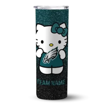 Philadelphia Eagles Skinny Tumbler - Customized Hello Kitty Green Black