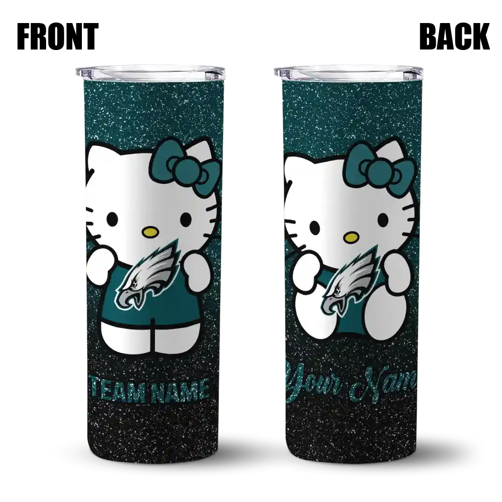 customized-philadelphia-eagles-hello-kitty-green-black-skinny-tumbler-fashion-forward.webp