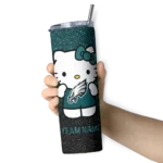 customized-philadelphia-eagles-hello-kitty-green-black-skinny-tumbler-best-selling.webp
