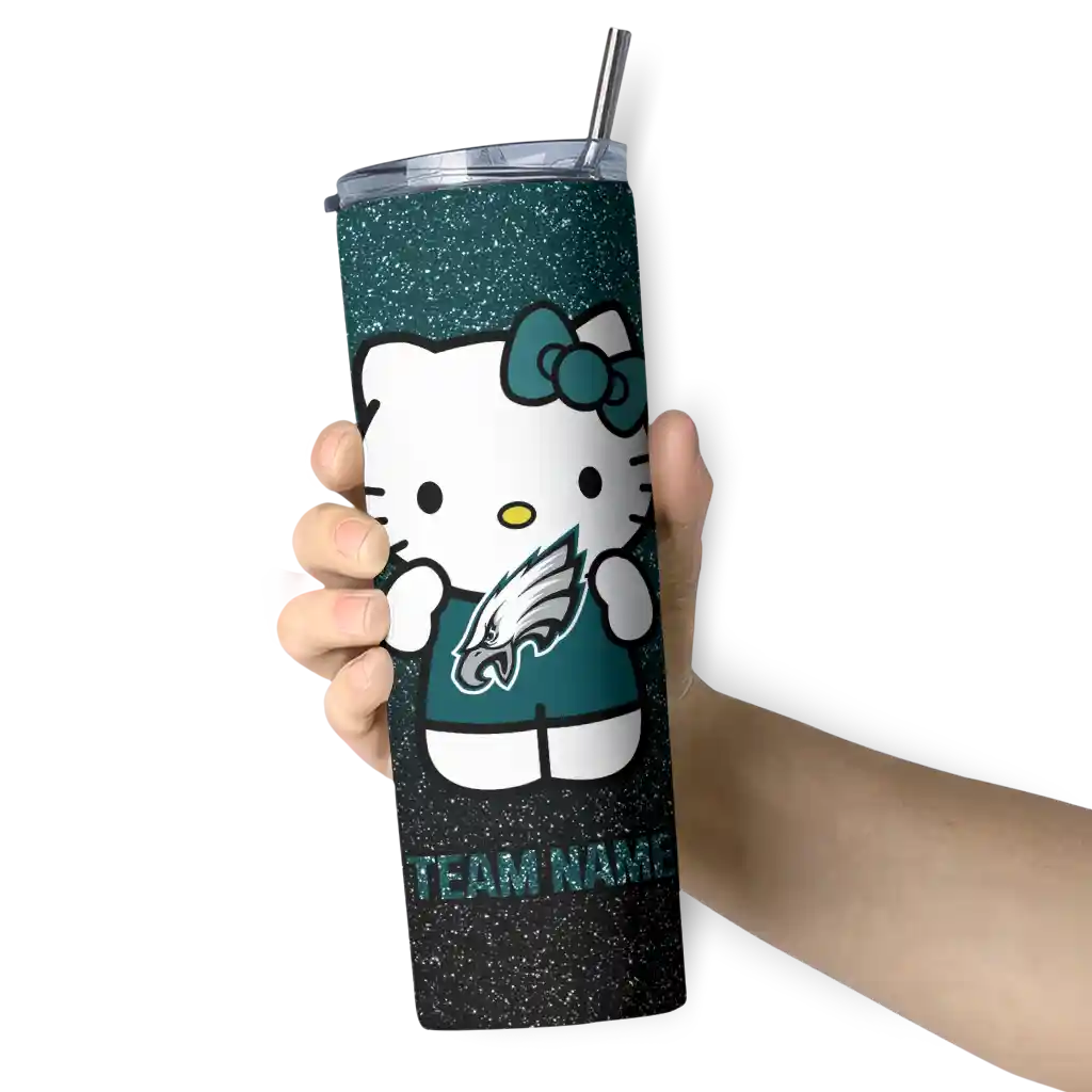 customized-philadelphia-eagles-hello-kitty-green-black-skinny-tumbler-premium-grade.webp