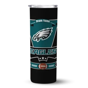 Philadelphia Eagles Skinny Tumbler - Customized Helmet Belt Green Black
