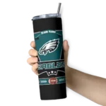 customized-philadelphia-eagles-helmet-belt-green-black-skinny-tumbler-best-selling.webp