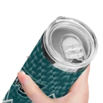 customized-philadelphia-eagles-monogram-burst-green-white-skinny-tumbler-best-selling.webp