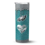 customized-philadelphia-eagles-pixel-fade-green-skinny-tumbler-best-selling.webp