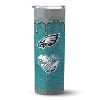 Philadelphia Eagles Skinny Tumbler - Customized Pixel Fade Green