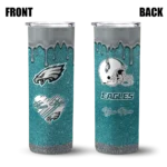 customized-philadelphia-eagles-pixel-fade-green-skinny-tumbler-best-selling.webp