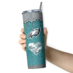 customized-philadelphia-eagles-pixel-fade-green-skinny-tumbler-best-selling.webp
