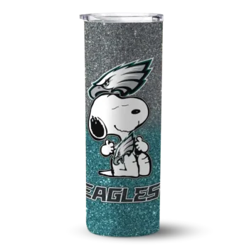Philadelphia Eagles Skinny Tumbler - Customized Snoopy Attitude Green