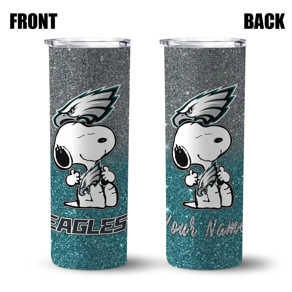 customized-philadelphia-eagles-snoopy-attitude-green-skinny-tumbler-fashion-forward.webp