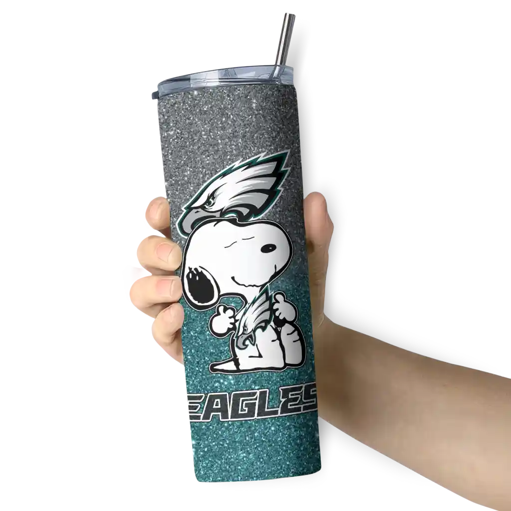 customized-philadelphia-eagles-snoopy-attitude-green-skinny-tumbler-premium-grade.webp