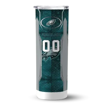 Philadelphia Eagles Skinny Tumbler - Customized Stacked Diamond Green