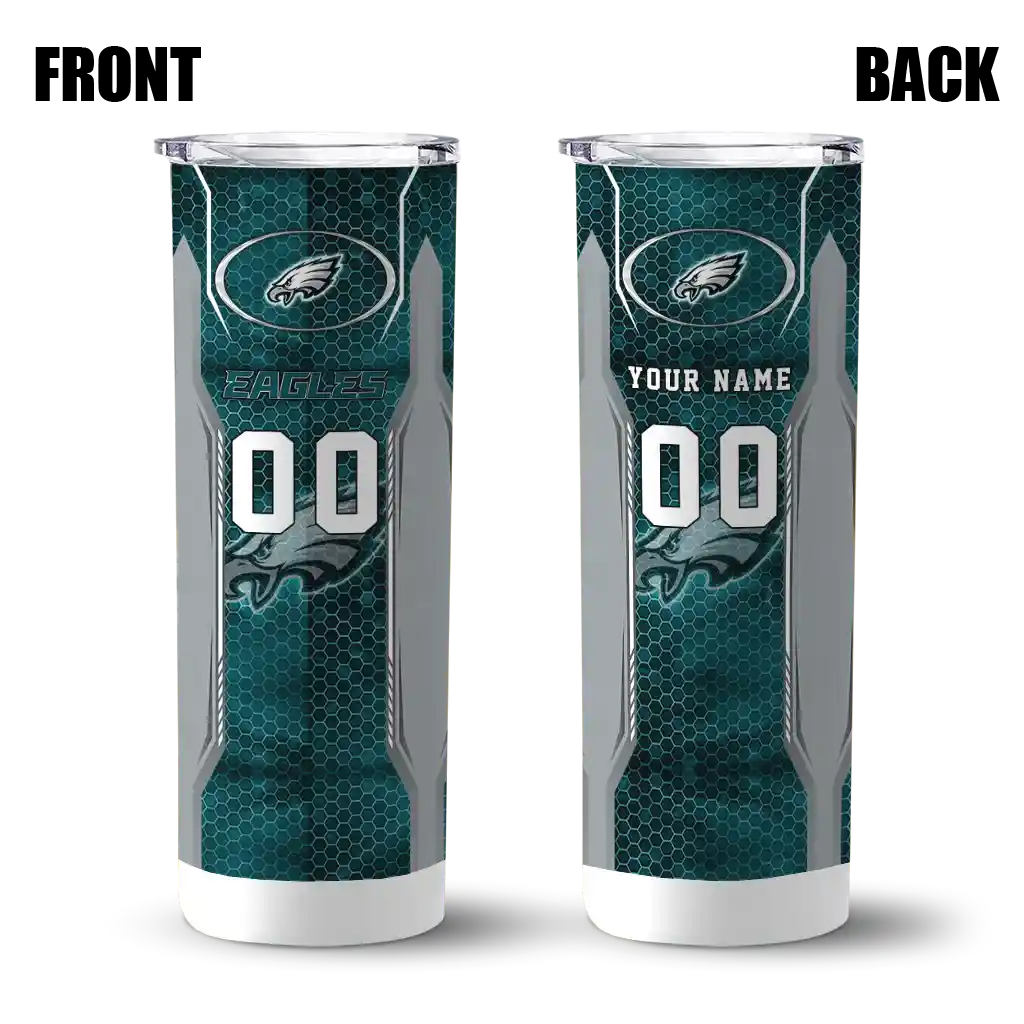 customized-philadelphia-eagles-stacked-diamond-green-skinny-tumbler-fashion-forward.webp