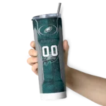 customized-philadelphia-eagles-stacked-diamond-green-skinny-tumbler-best-selling.webp