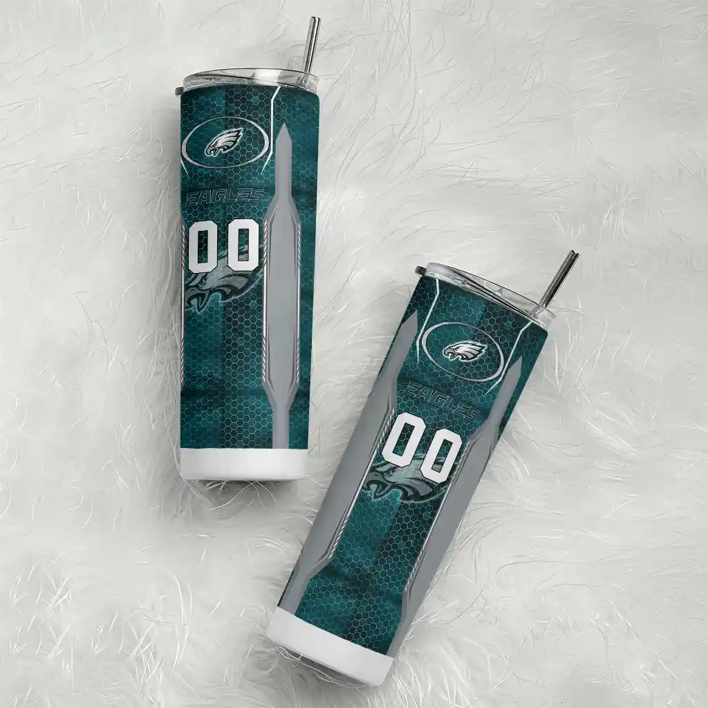 customized-philadelphia-eagles-stacked-diamond-green-skinny-tumbler-top-rated.webp