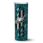 customized-philadelphia-eagles-star-pop-green-black-skinny-tumbler-best-selling.webp
