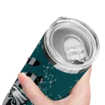 customized-philadelphia-eagles-star-pop-green-black-skinny-tumbler-best-selling.webp