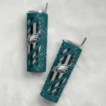 customized-philadelphia-eagles-star-pop-green-black-skinny-tumbler-best-selling.webp