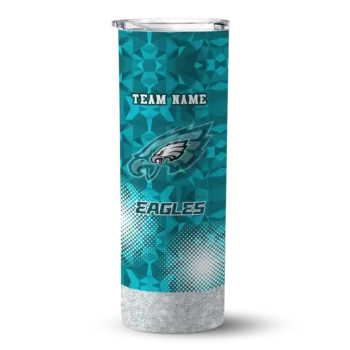 Philadelphia Eagles Skinny Tumbler - Customized Starburst Tiles Green