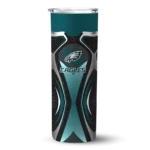 customized-philadelphia-eagles-superman-emblem-green-black-skinny-tumbler-best-selling.webp