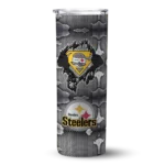 customized-pittsburgh-steelers-chevron-v-gold-gray-skinny-tumbler-best-selling.webp