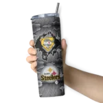 customized-pittsburgh-steelers-chevron-v-gold-gray-skinny-tumbler-best-selling.webp