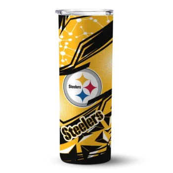 Pittsburgh Steelers Skinny Tumbler - Customized Helmet Clash Gold