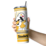 customized-pittsburgh-steelers-snoopy-dog-gold-white-skinny-tumbler-best-selling.webp