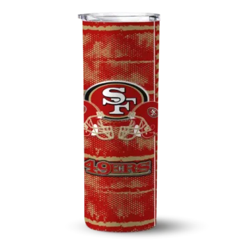 San Francisco 49ers Skinny Tumbler - Customized Chevron Patch Red