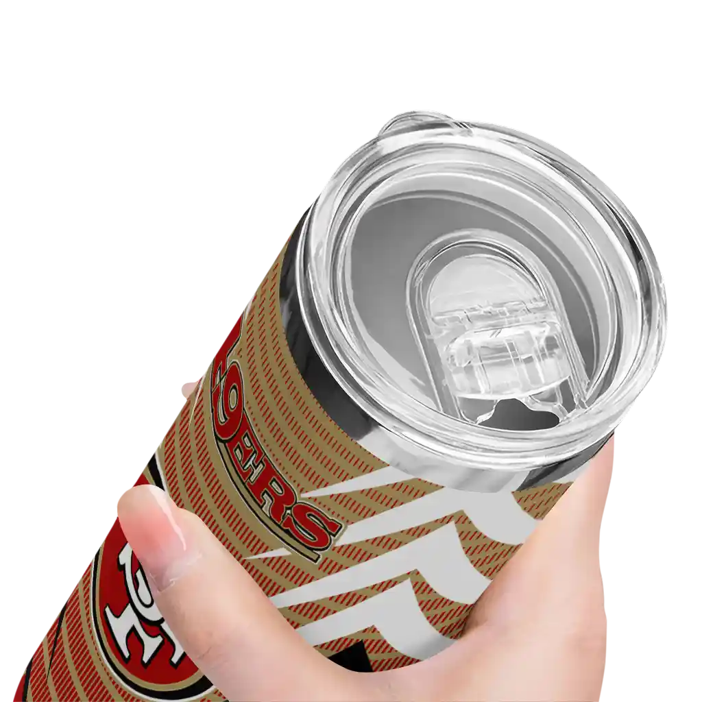 customized-san-francisco-49ers-chevron-stripes-red-skinny-tumbler-high-quality.webp