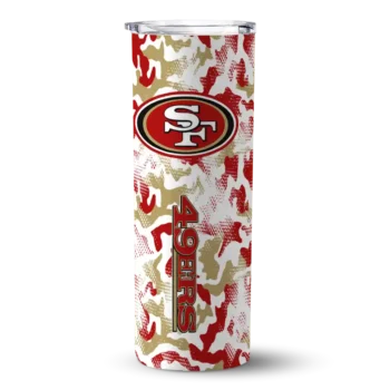 San Francisco 49ers Skinny Tumbler - Customized Claw Marks Red White