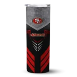 customized-san-francisco-49ers-hexagon-honeycomb-red-black-skinny-tumbler-best-selling.webp