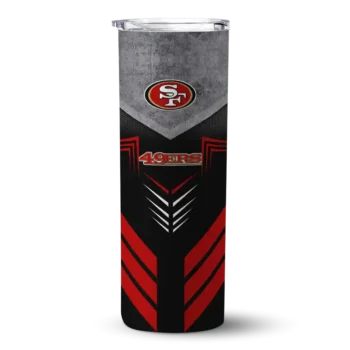 San Francisco 49ers Skinny Tumbler - Customized Hexagon Honeycomb Red Black