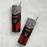 customized-san-francisco-49ers-hexagon-honeycomb-red-black-skinny-tumbler-best-selling.webp