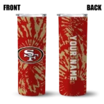 customized-san-francisco-49ers-metallic-grid-red-skinny-tumbler-best-selling.webp