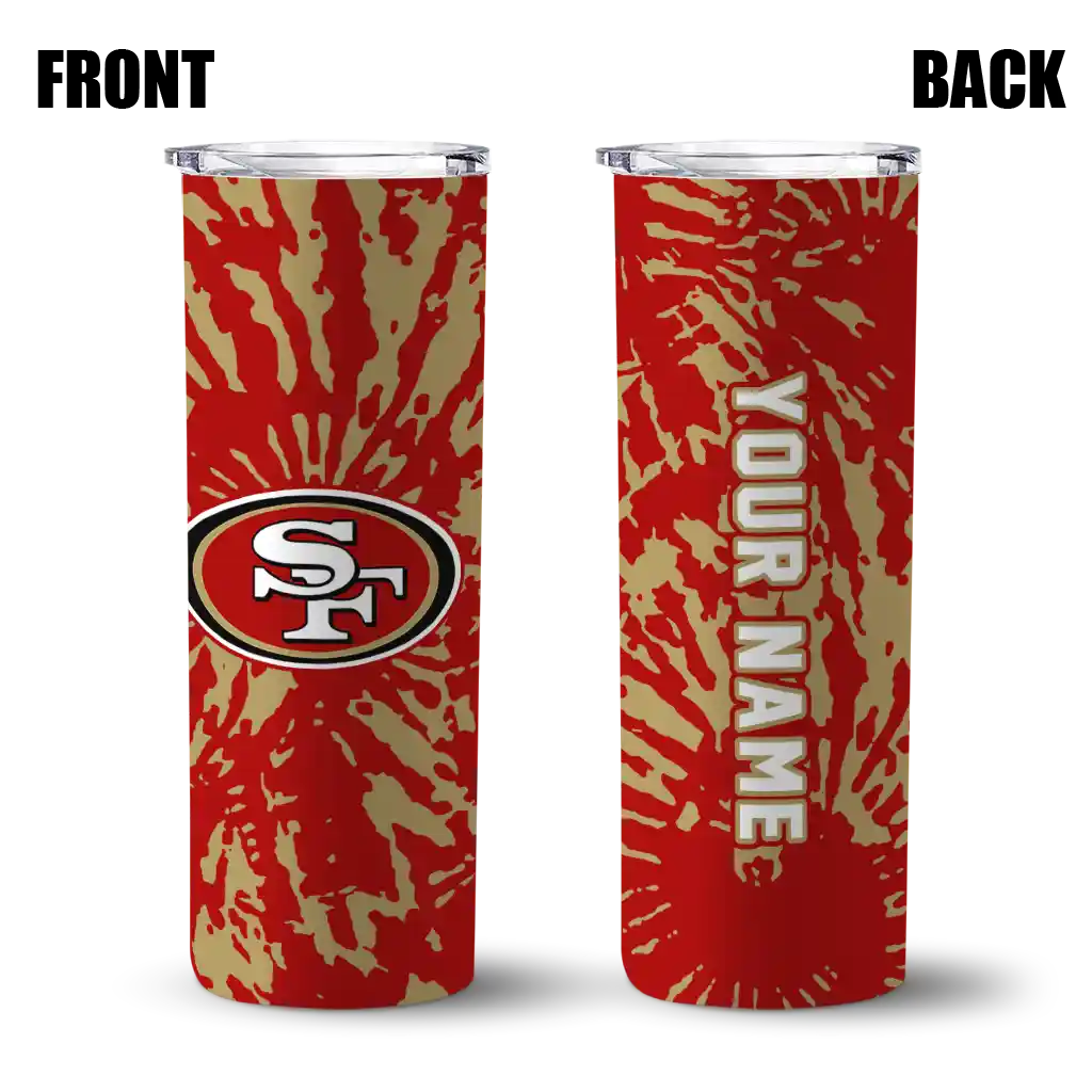 customized-san-francisco-49ers-metallic-grid-red-skinny-tumbler-fashion-forward.webp