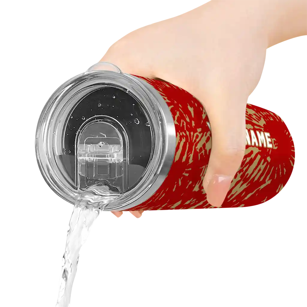 customized-san-francisco-49ers-metallic-grid-red-skinny-tumbler-latest-model.webp