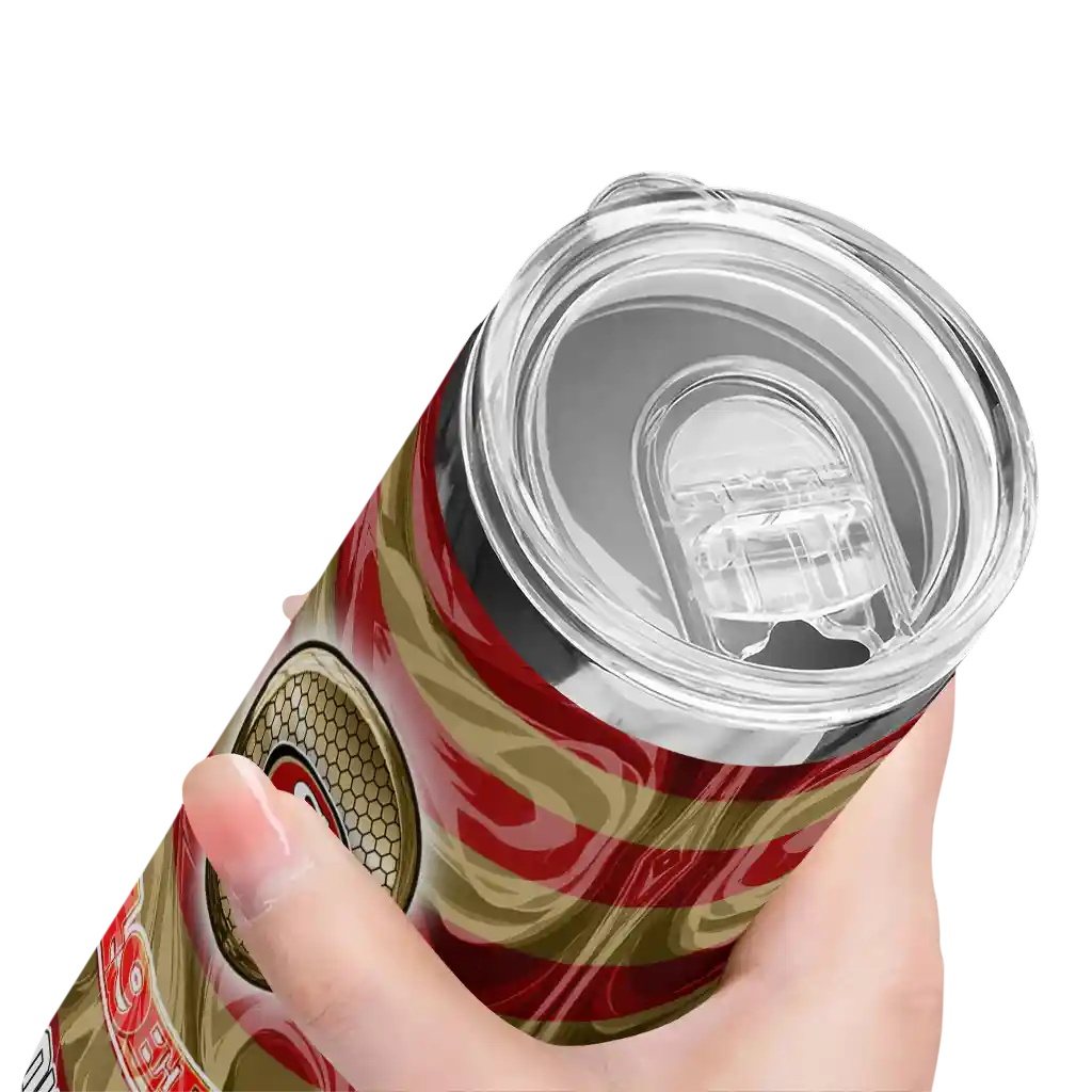 customized-san-francisco-49ers-patterned-waves-red-skinny-tumbler-high-quality.webp