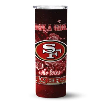 San Francisco 49ers Skinny Tumbler - Customized Rose Romance Red Black