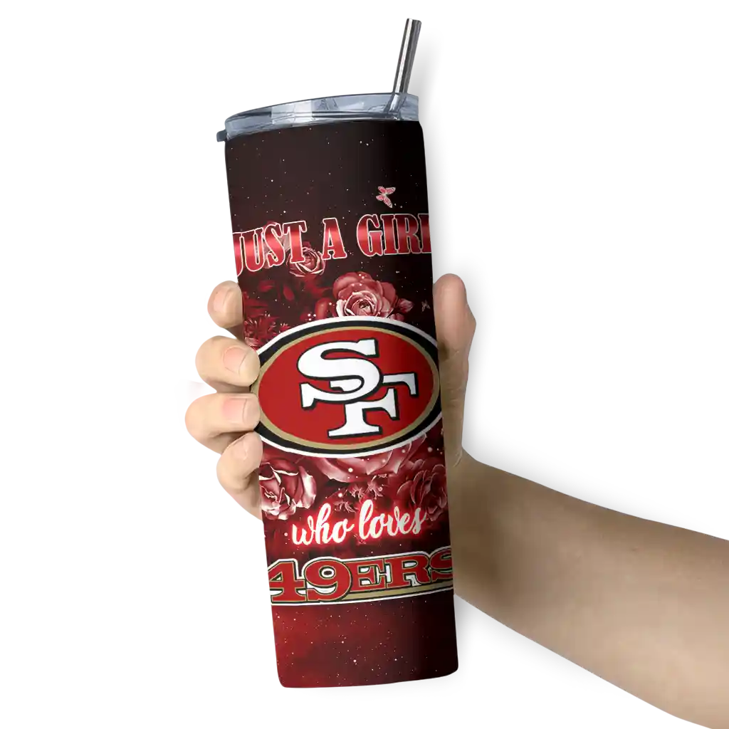 customized-san-francisco-49ers-rose-romance-red-black-skinny-tumbler-premium-grade.webp