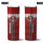 customized-san-francisco-49ers-sparkle-drip-red-skinny-tumbler-best-selling.webp