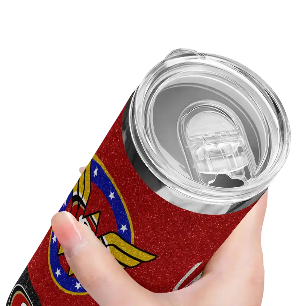customized-san-francisco-49ers-star-cluster-red-skinny-tumbler-high-quality.webp