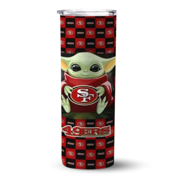San Francisco 49ers Skinny Tumbler - Customized Yoda Cozy Red Black