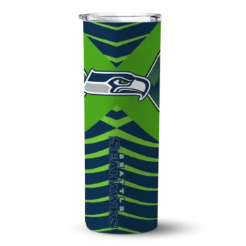 Seattle Seahawks Skinny Tumbler - Customized Camo Texture Blue