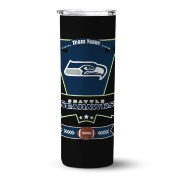 Seattle Seahawks Skinny Tumbler - Customized Helmet Belt Blue Black