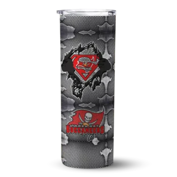 Tampa Bay Buccaneers Skinny Tumbler - Customized Chevron V Red Gray