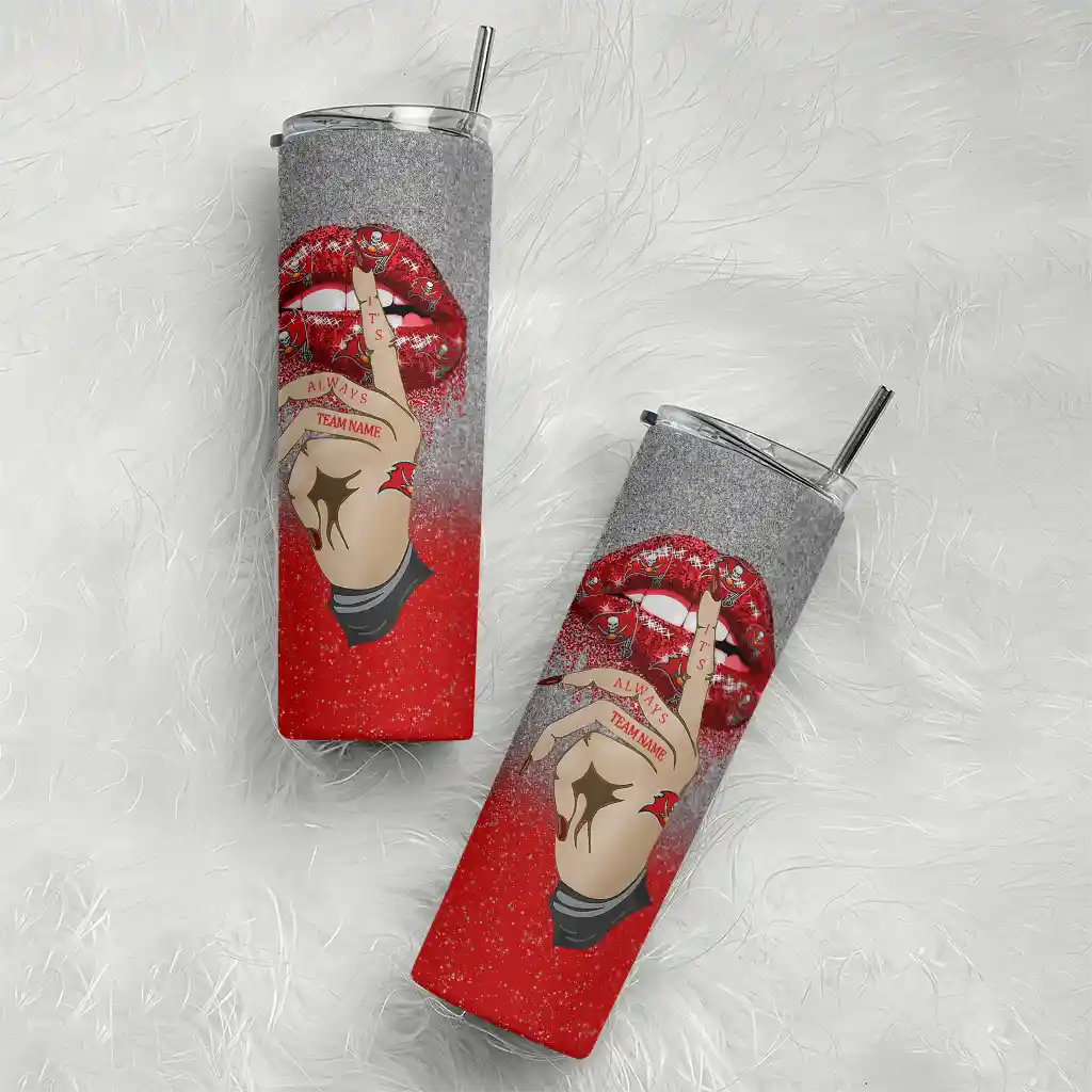 customized-tampa-bay-buccaneers-sparkle-lips-red-skinny-tumbler-top-rated.webp