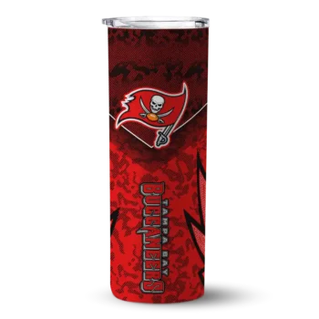 Tampa Bay Buccaneers Skinny Tumbler - Customized Spiral Burst Print Red