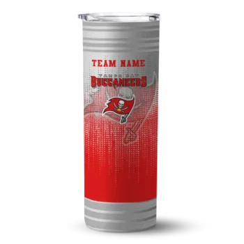 Tampa Bay Buccaneers Skinny Tumbler - Customized Swirl Texture Red