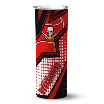 Tampa Bay Buccaneers Skinny Tumbler - Customized Web Stripes Red White