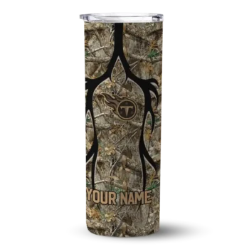 Tennessee Titans Skinny Tumbler - Customized Antler Flow Camo